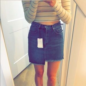 Zara asymmetric denim mini